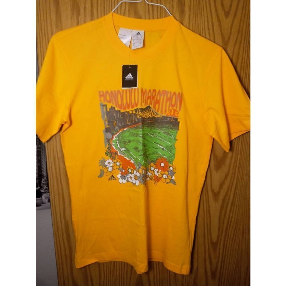 Adidas NWT Performance Honolulu Marathon 2013 Graphic Print T Shirt Small